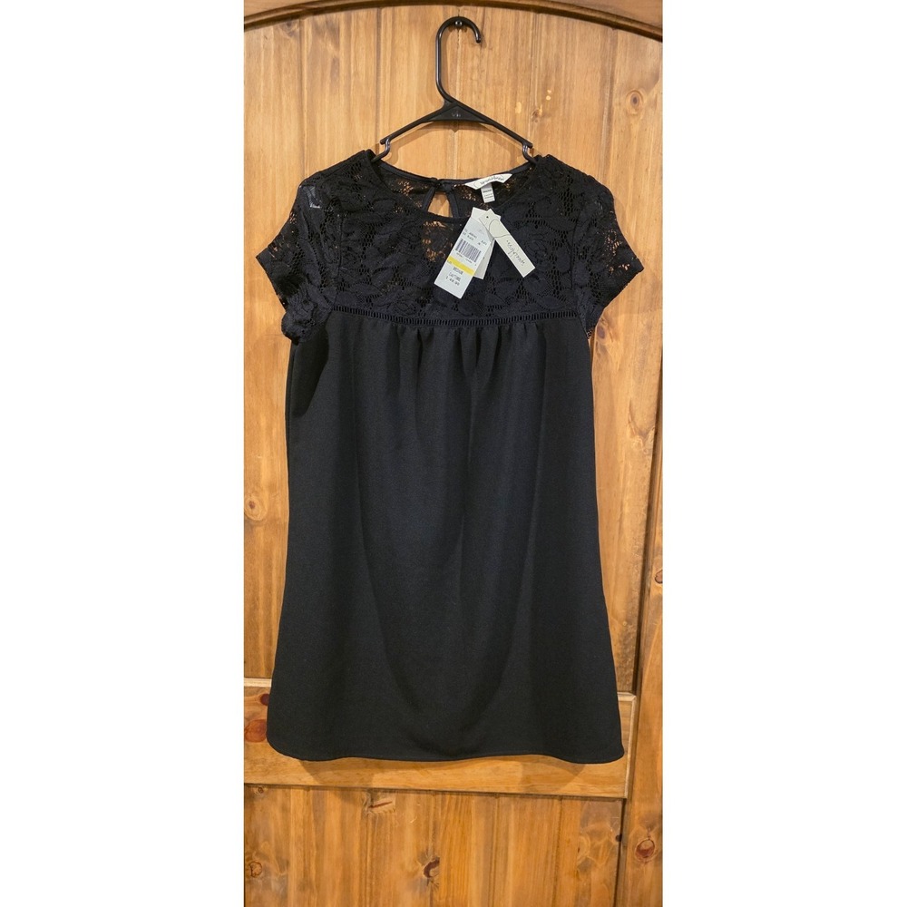 NWT Speechless Dress Womens M Black Lace Overlay Short Sleeve‎ Daytime Classic